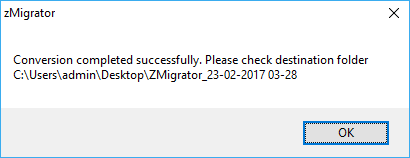 Zimbra mail to PDF Process done 
