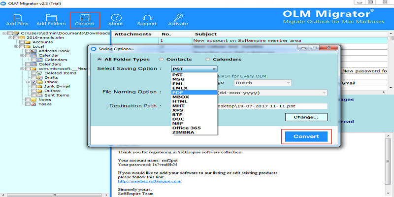 choose needed format to store resultant data
