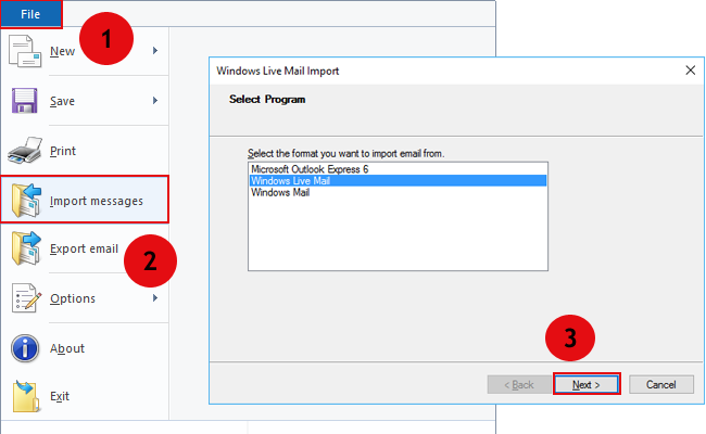 Zimbra to Windows Live Mail Conversion Process Completed